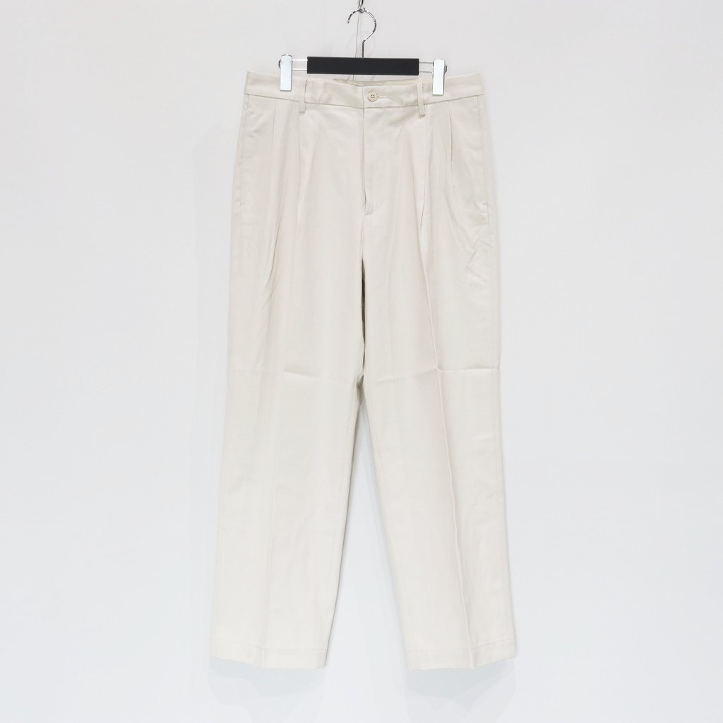 DOUBLE PLEATED CHINO TROUSERS #WHITE [23FW-WMP-PT01] – cocorozashi