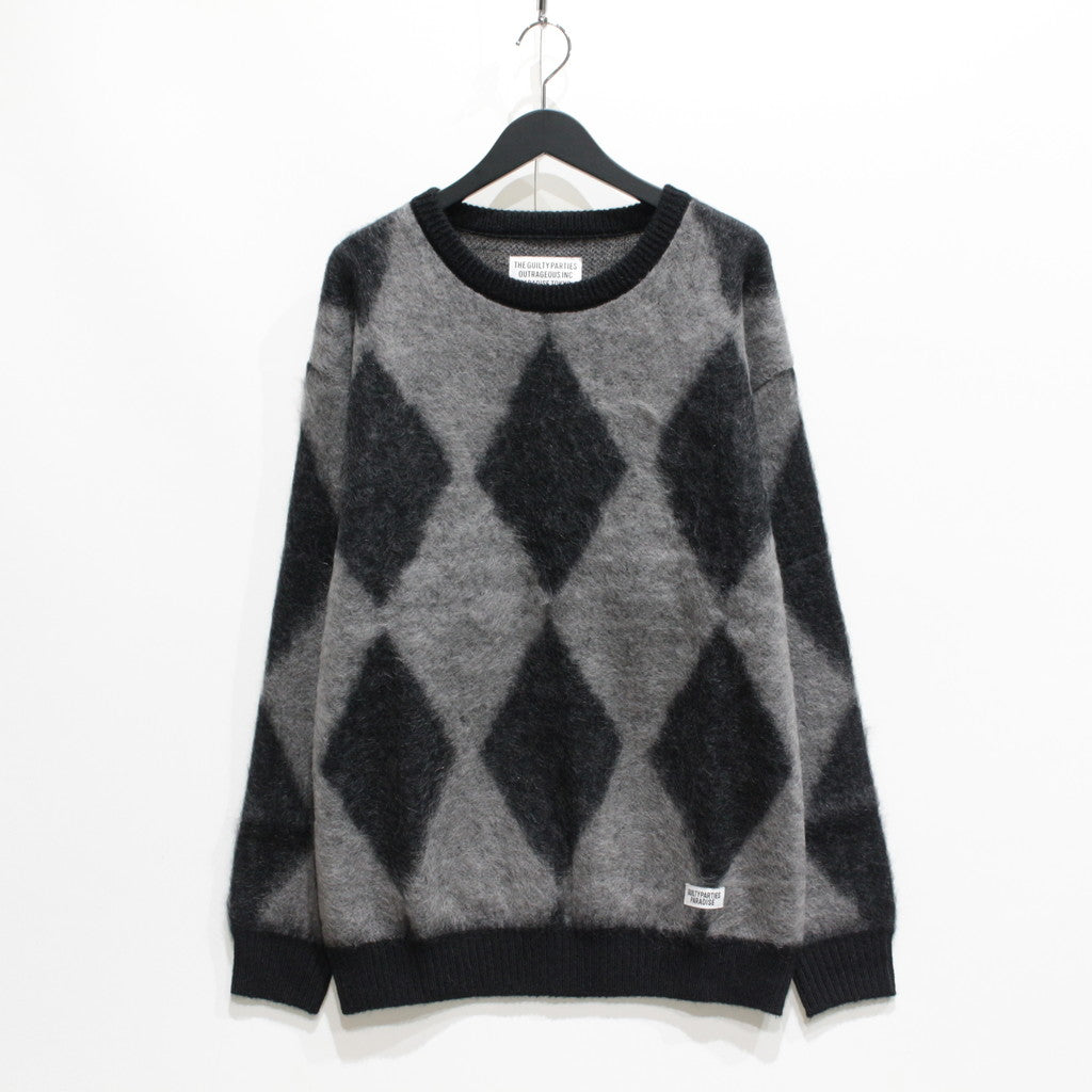 DIAMOND MOHAIR CREW NECK SWEATER #GRAY [23FW-WMK-KN18] – cocorozashi