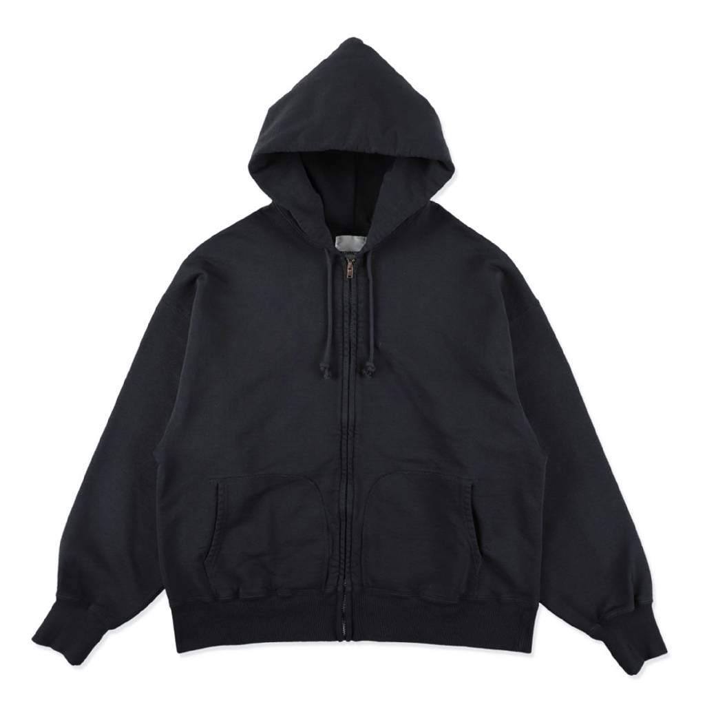 今季商品異素材使い黒 パーカー　サイズ44 ZIP HOODIE #BLACK [BW252-ZH] – cocorozashi