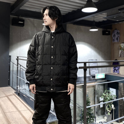 SC FRONT BUTTON DOWN HOODIE #BLACK [TAION-106SCB]