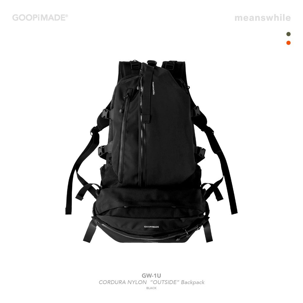 meanswhile | 「GW-1U」 CORDURA NYLON 「OUTSIDE」 Backpack #Black