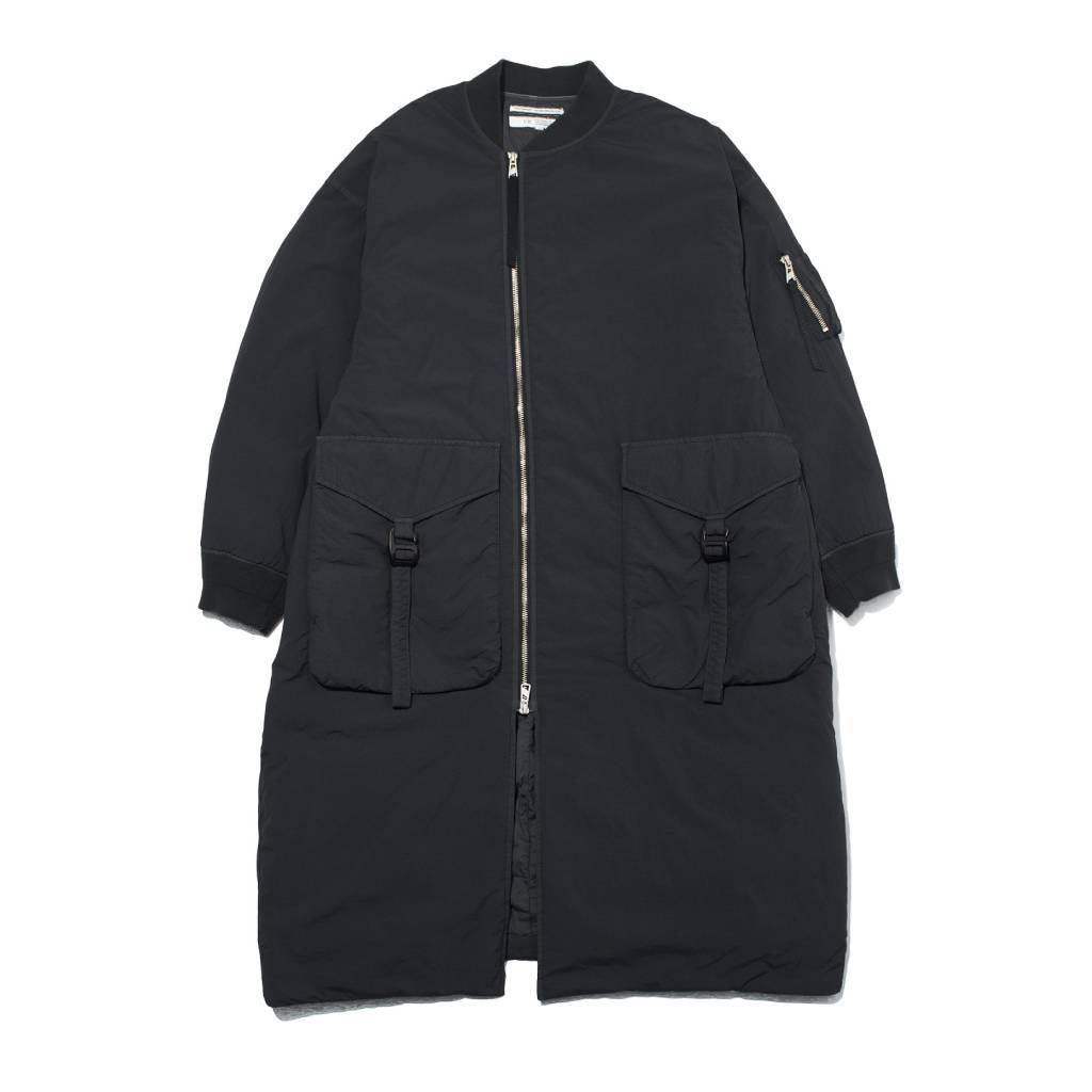 GARMENT DYE DOWN MA-1 LONG COAT #Black [FST09252U0001 GARMENT DYE DOWN MA-1 LONG COAT #Black [FST09252U0001