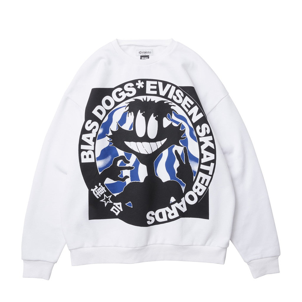 BIAS DOGS | 2HD CREW SWEAT #WHITE [23FW-BD06]