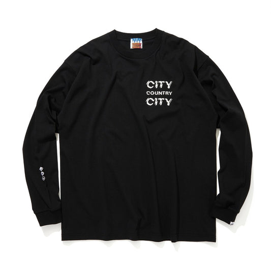 Cotton L/s T-shirt_City Country City #BLACK [CCC-241T004]
