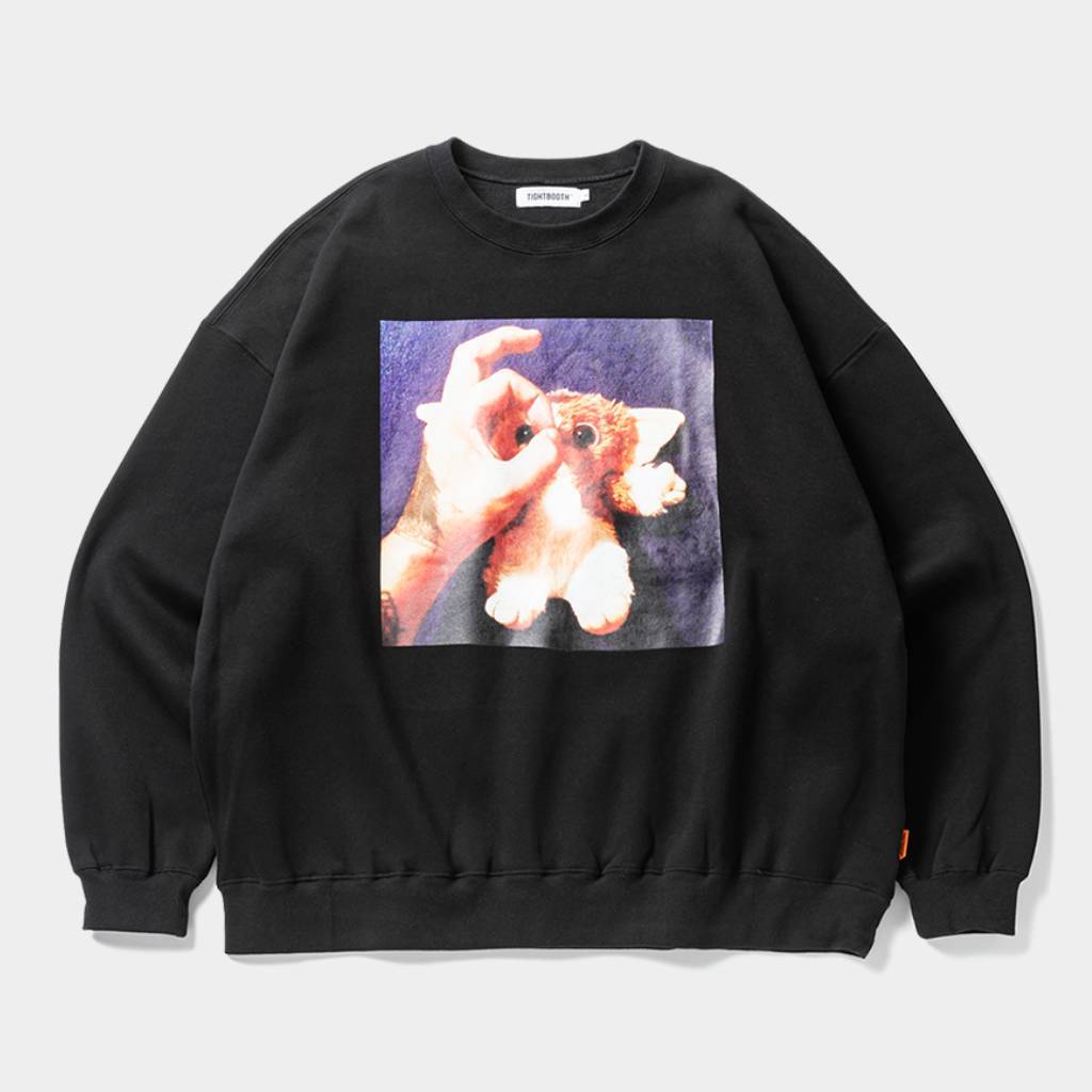 トップス TIGHTBOOTH HAND SIGN CREW SWEAT TIGHTBOOTH HAND SIGN CREW SWEAT BLUE L