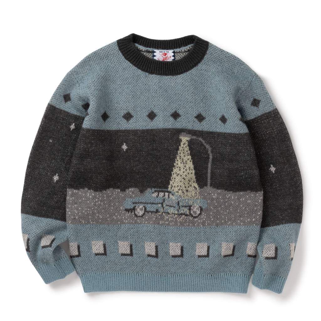 HIGHWAY CREWNECK SWEATER #BLUE [SC2420-KN05] - cocorozashi 三重県 