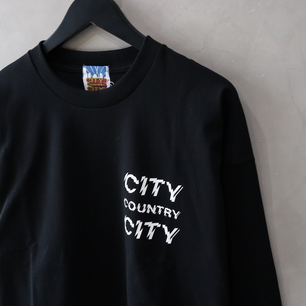 Cotton L/s T-shirt_City Country City #BLACK [CCC-241T004]