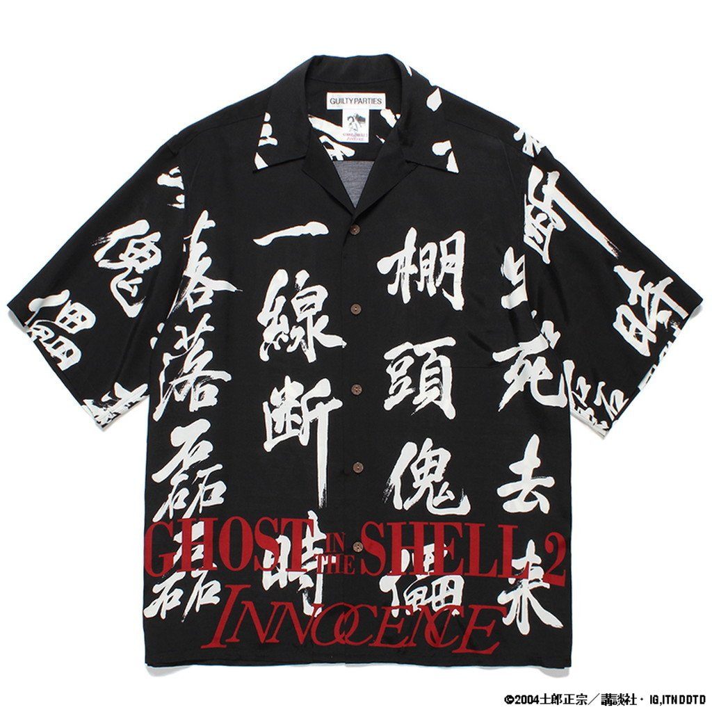 GHOST IN THE SHELL 2 INNOCENCE | 攻殻機動隊 | S/S HAWAIIAN SHIRT -TYPE 3- #BLACK  [INNOCENCE-WM-HI03]