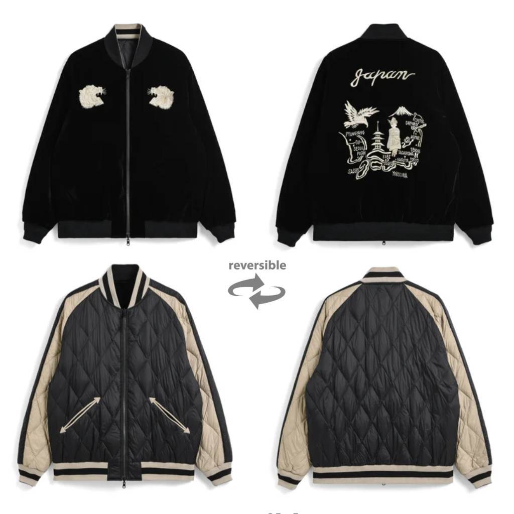 REVERSIBLE 「SKAJAN」 DOWN JACKET #BK×SILVER BGE [TAION-JK04JS