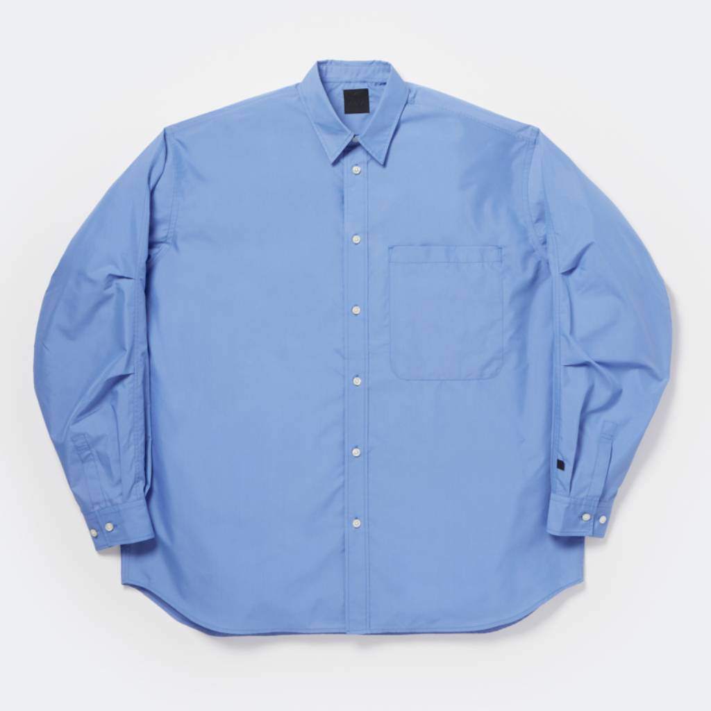 TECH REGULAR COLLAR SHIRT L/S SOLID #SAX [BE-81026] - cocorozashi