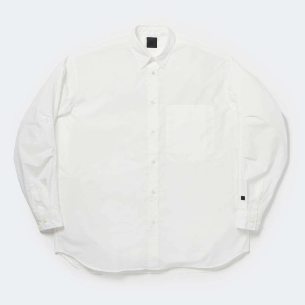 CHIEKO+ フラッフィーシャツ ホワイト　36 TECH REGULAR COLLAR SHIRT L/S SOLID #WHITE [BE-81026