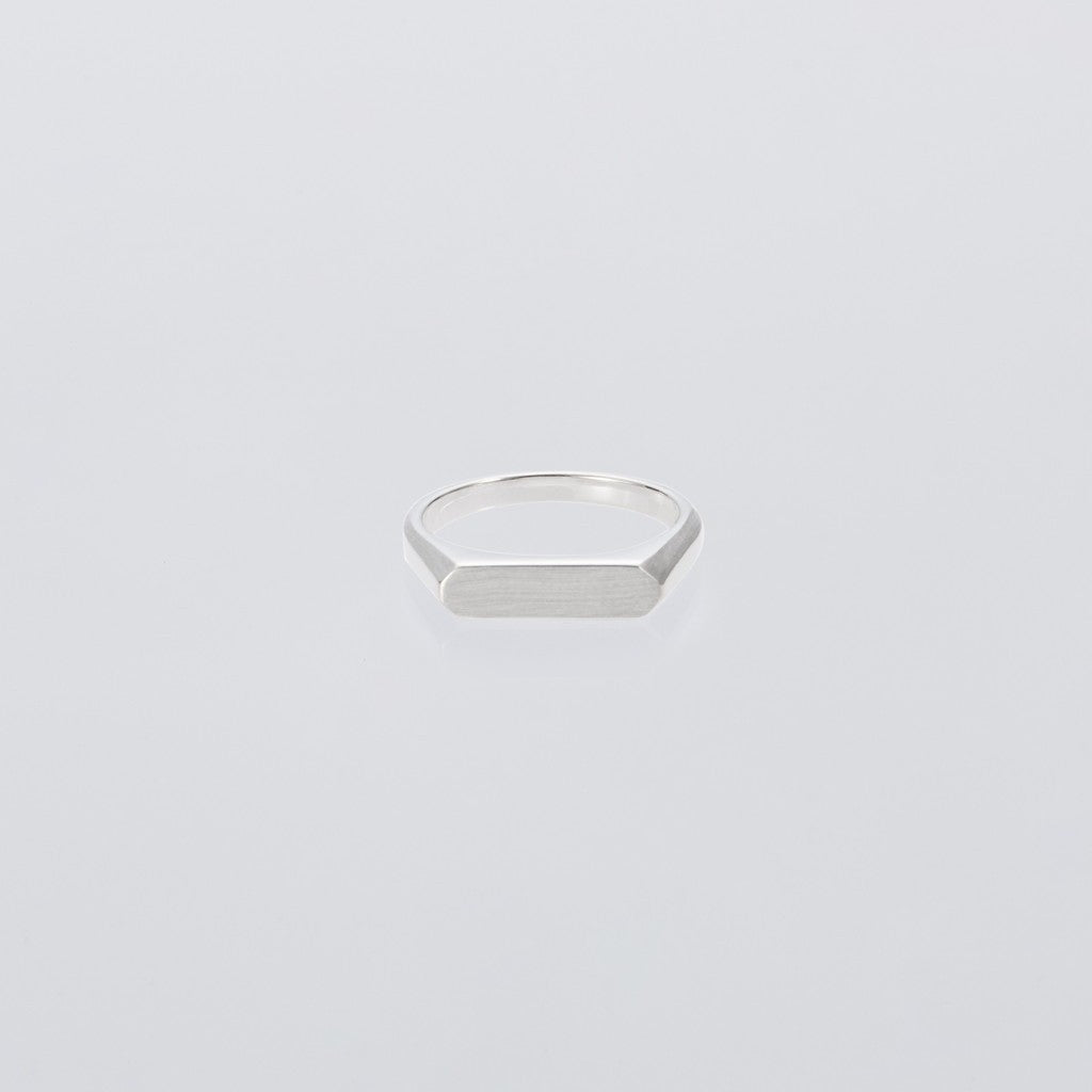 Signet Ring with Hair Line -Thin- #SILVER [XOR120] - cocorozashi