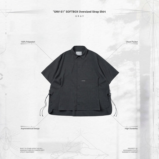「GNV-S1」 SOFTBOX Oversized Strap Shirt #GRAY [GOOPI-24SS-APR-03]