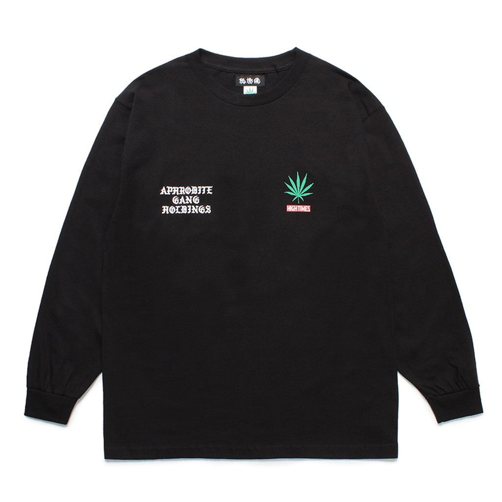 舐達麻 | HIGHTIMES | CREW NECK LONG SLEEVE T-SHIRT #BLACK  [NMD-HIGHTIMES-WM-LT01]