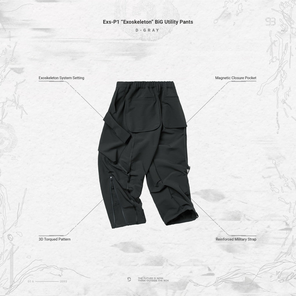 Exs-P1 「Exoskeleton」 BiG Utility Pants #D-GRAY [GOOPI-23AW-DEC-01]