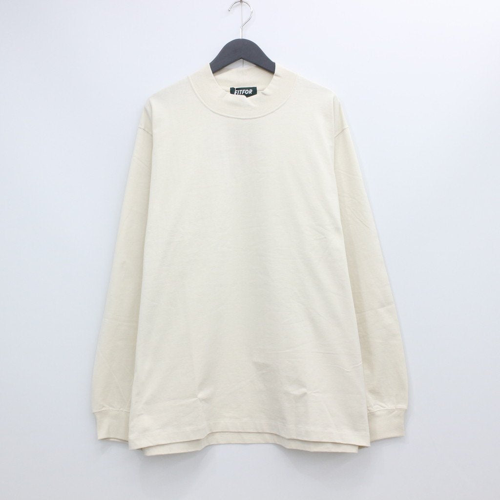 MOCK NECK LONG SLEEVE TEE #LIGHT BEIGE [209]