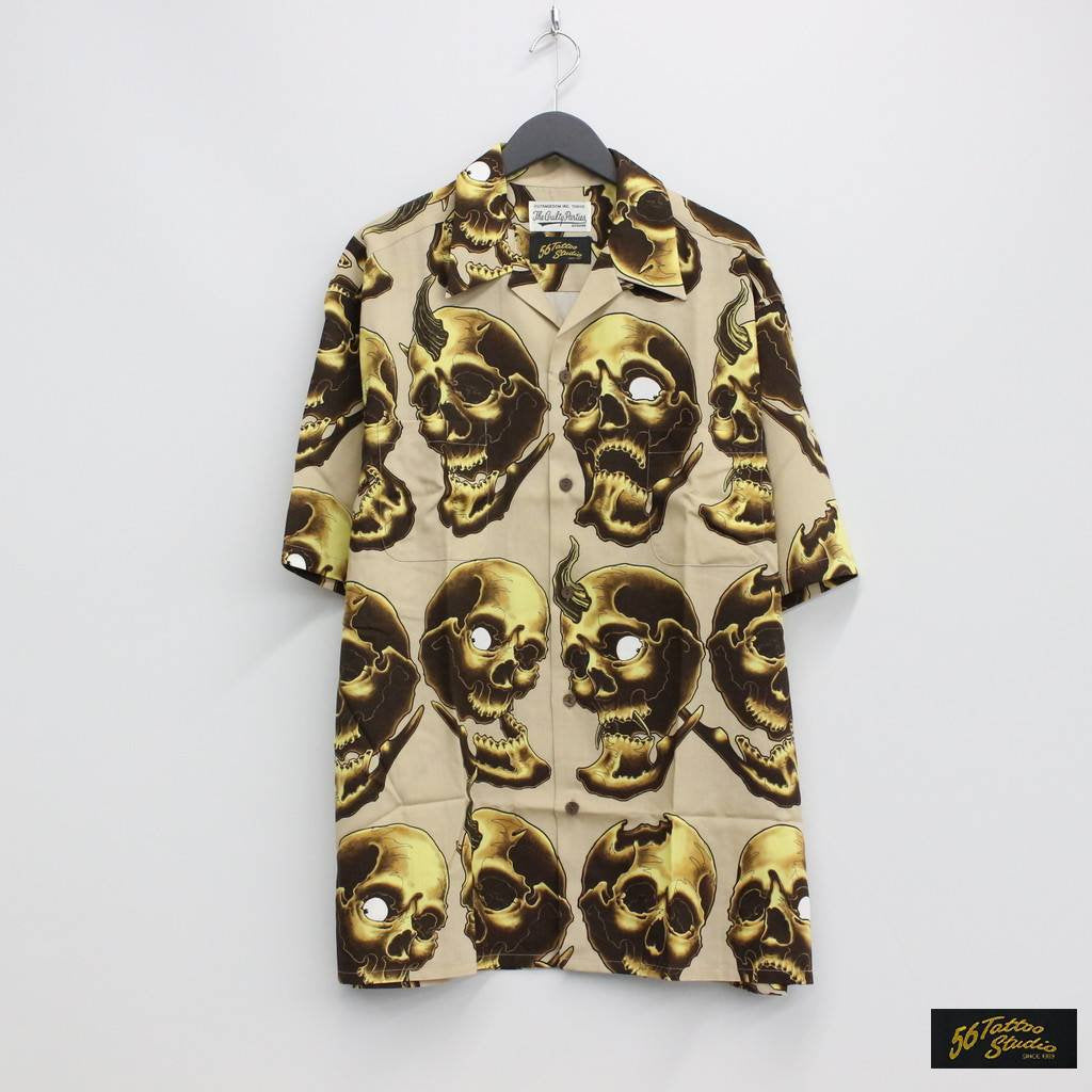 56 TATTOO STUDIO | HAWAIIAN SHIRT S/S -TYPE 2- #BEIGE [56TS-WM-HI12]