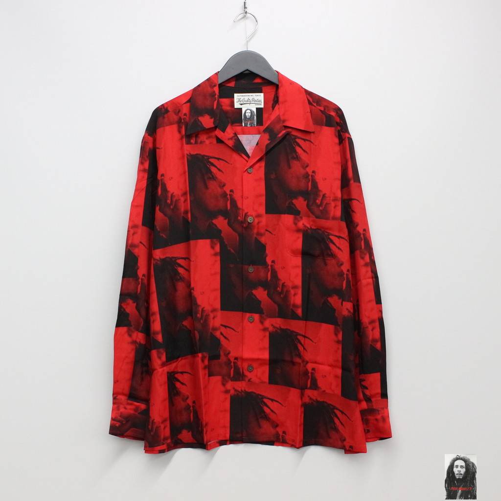 WACKO MARIA | ワコマリア BOB MARLEY | HAWAIIAN SHIRT L/S -TYPE 1- #RED  [BOBMARLEY-WM-HI05] – cocorozashi