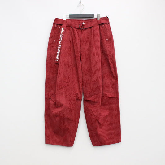 STRIPE SEERSUCKER BALLOON PANTS #RED [SS23-B04]