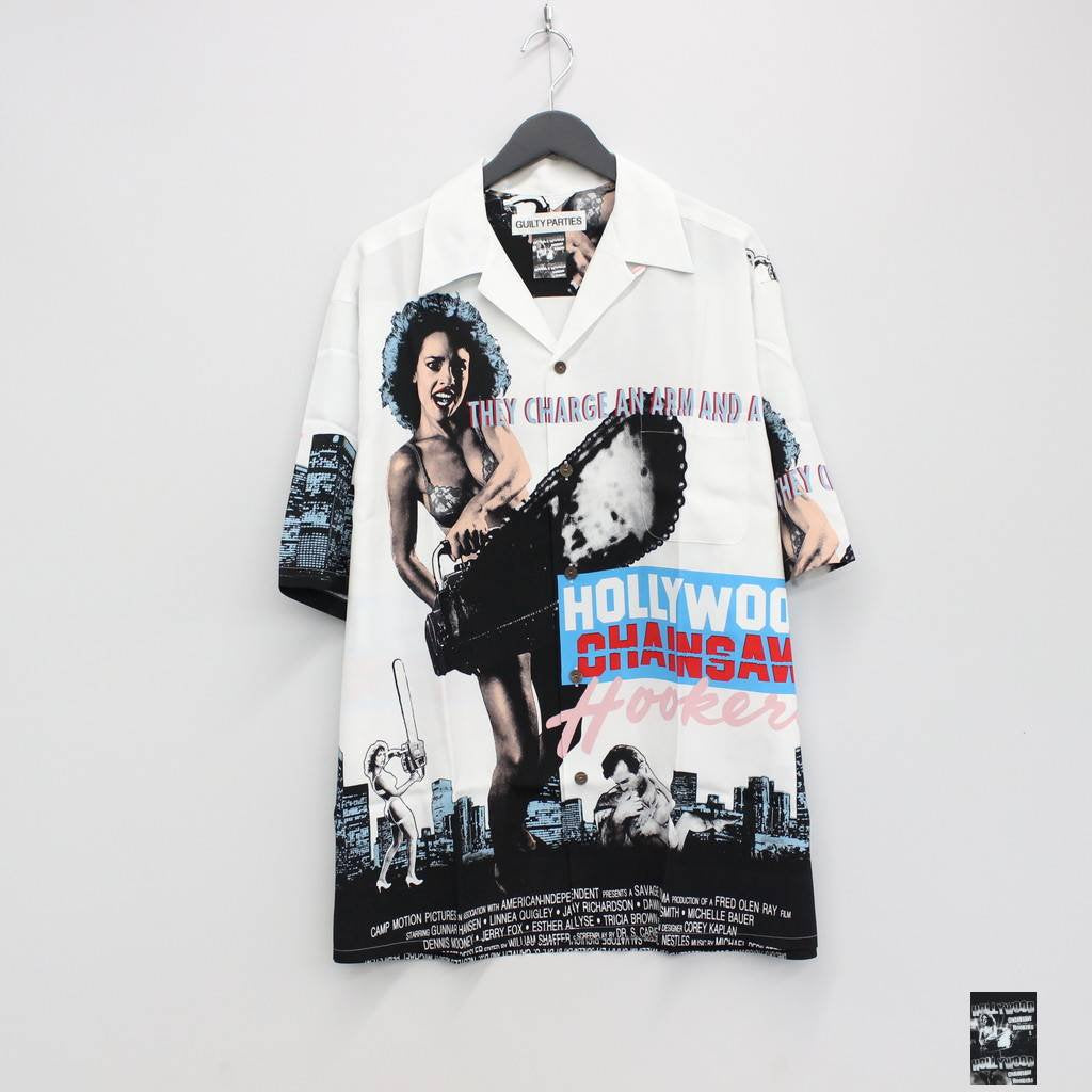 HOLLYWOOD CHAINSAW HOOKERS | S/S HAWAIIAN SHIRT -TYPE 2- #WHITE