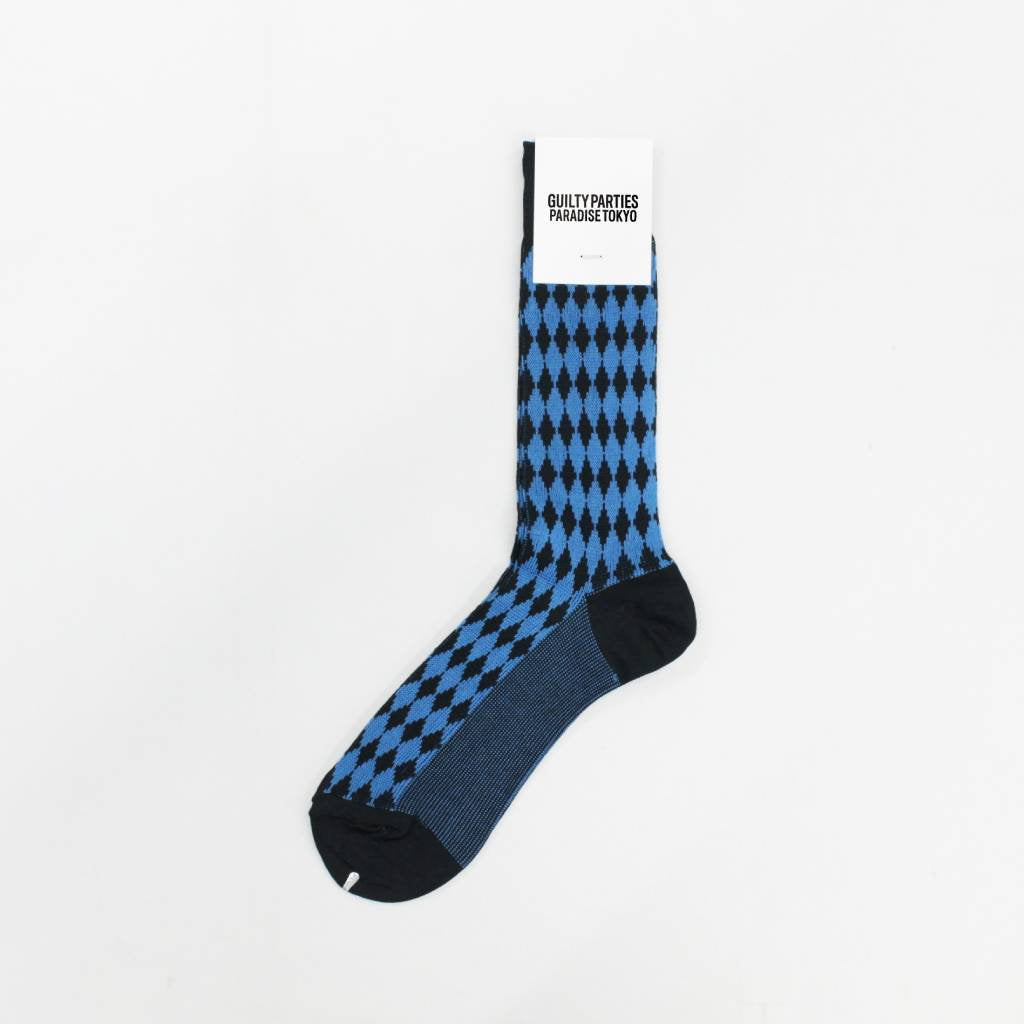 DIAMOND JACQUARD SOCKS #BLUE [WMGP-SO01] _ WACKO MARIA