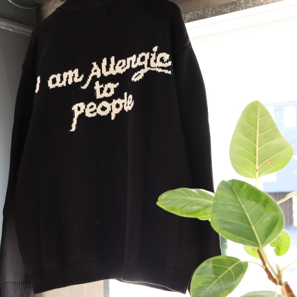 I am Allergic to PeopleKnit Cardigan #BLACK [SC2410-KN01]