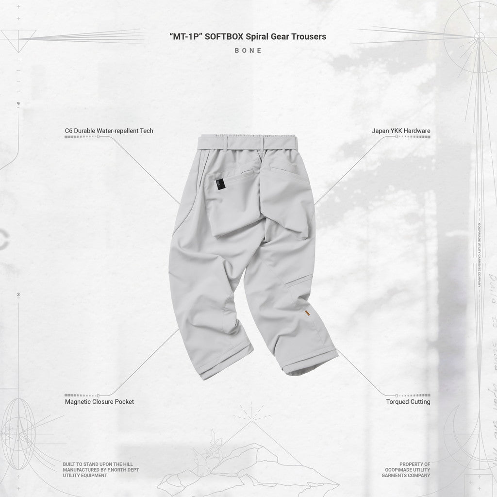 「MT-1P」 SOFTBOX Spiral Gear Trousers #BONE [GOOPI-23AW-JAN-01]