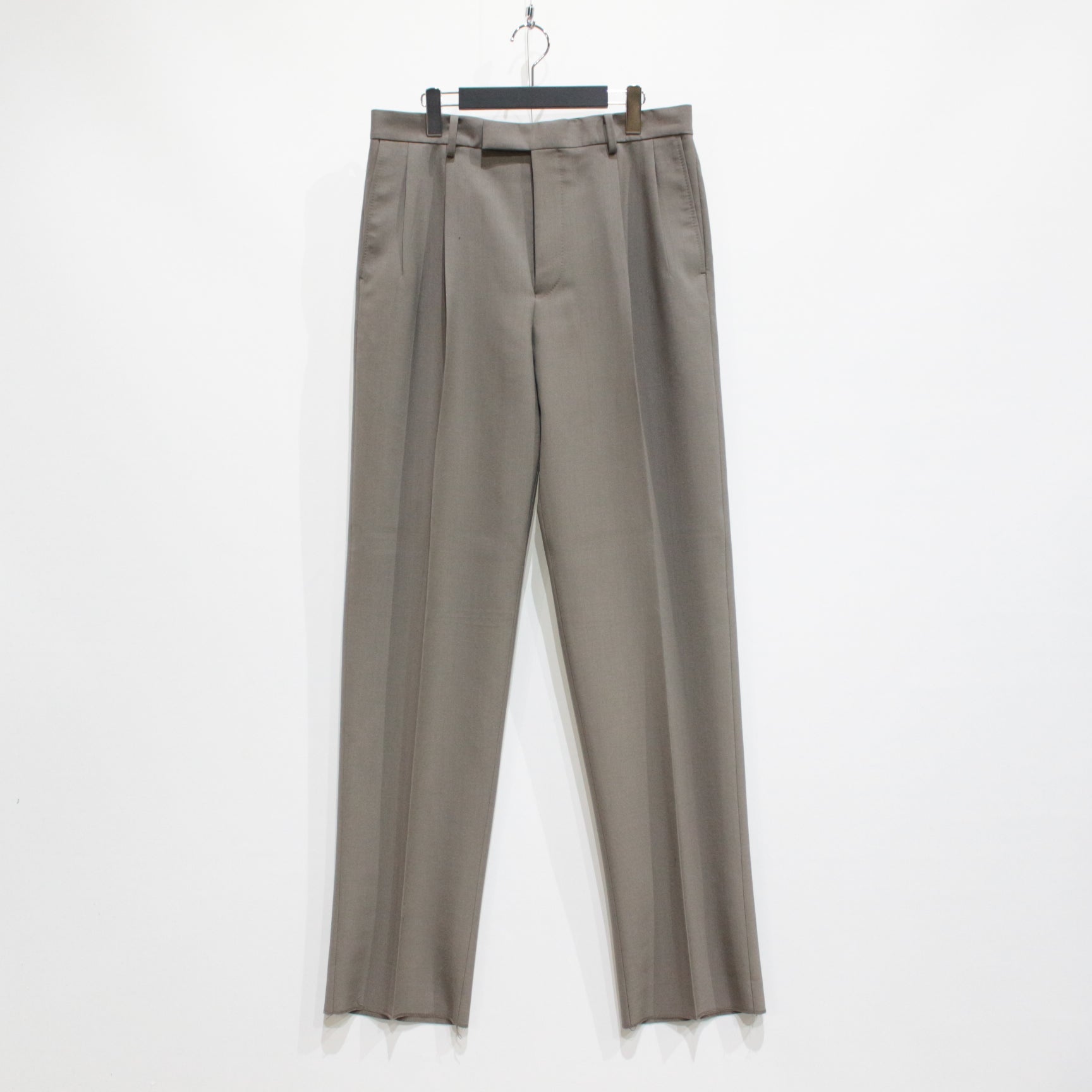 Pleated Trousers - Nailhead Tweed - Cool Sage