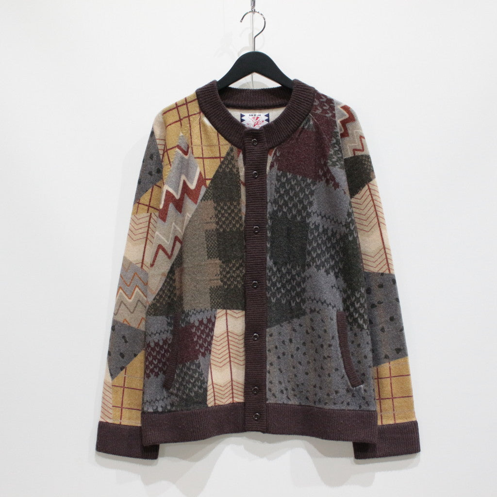 CRAZY PATTERNS KNIT CARDIGAN #BROWN [SC2320-KN09]