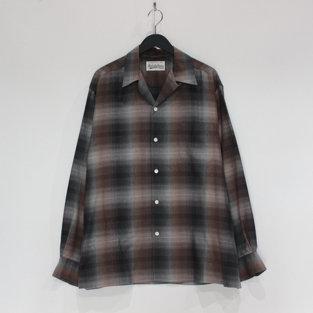 OMBRE CHECK OPEN COLLAR SHIRT L/S -TYPE 2- #BROWN [23FW-WMS-OC02]