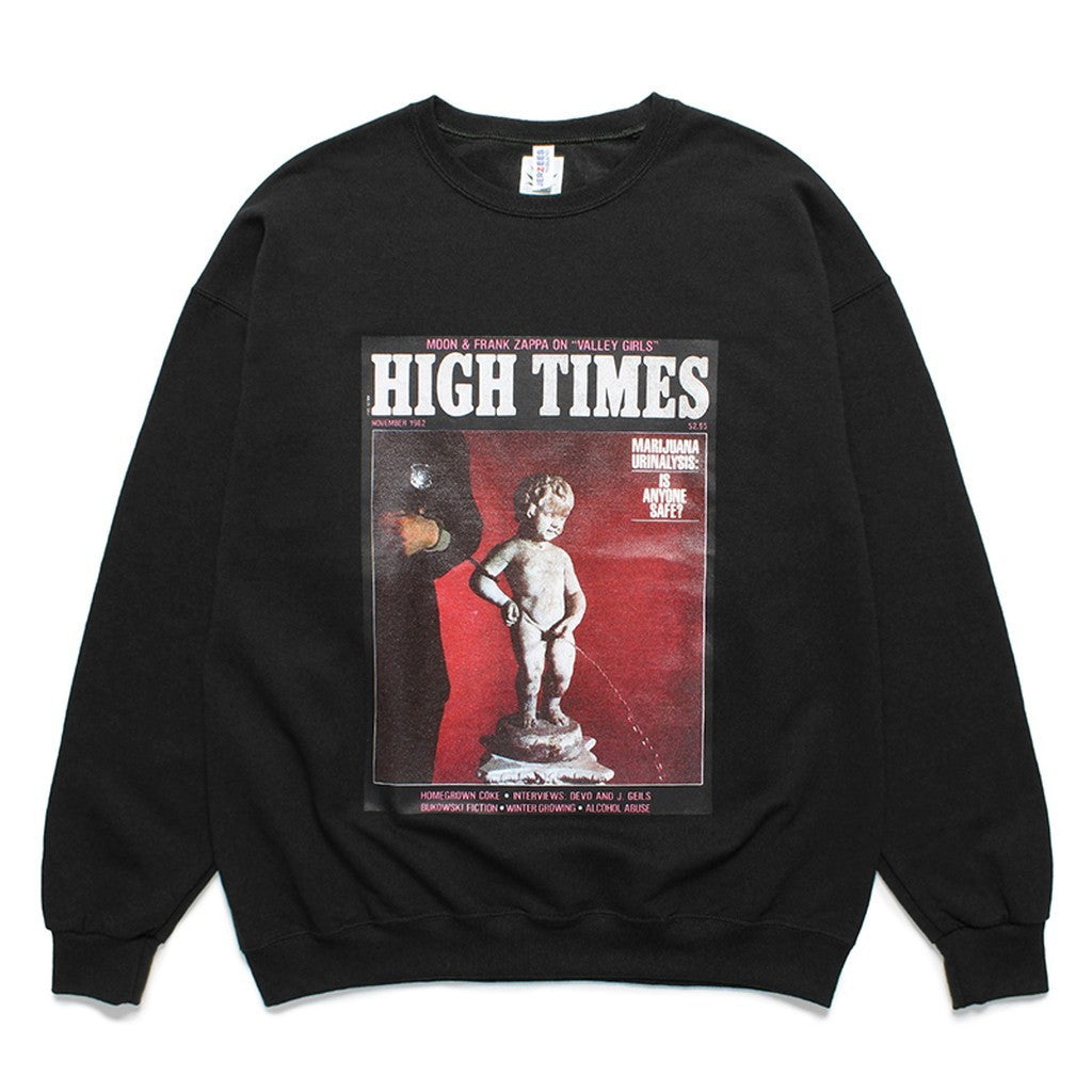 HIGHTIMES | CREW NECK SWEAT SHIRT -TYPE 1- #BLACK [HIGHTIMES-WM 