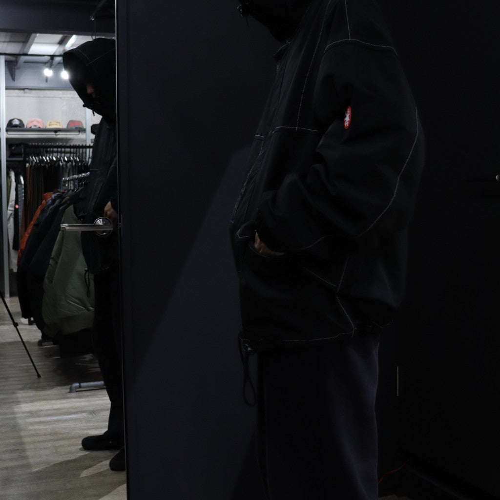 CONTRAST STITCH HOOD ZIP JACKET #BLACK [CES24JK07] – cocorozashi