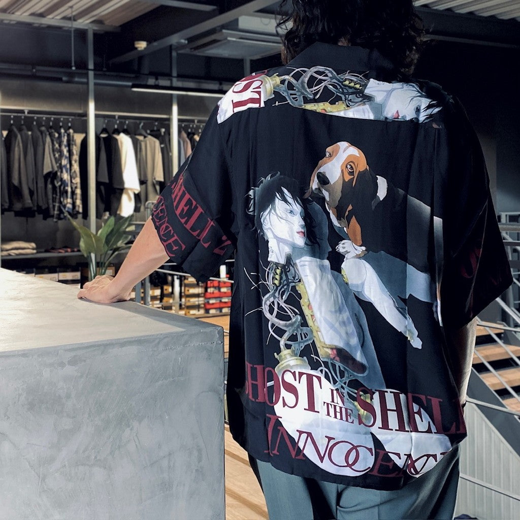 GHOST IN THE SHELL 2 INNOCENCE | Ghost in the Shell | S/S HAWAIIAN SHIRT -TYPE 1- #BLACK [INNOCENCE-WM-HI01]