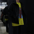 CONTRAST STITCH HOOD ZIP JACKET #BLACK [CES24JK07]