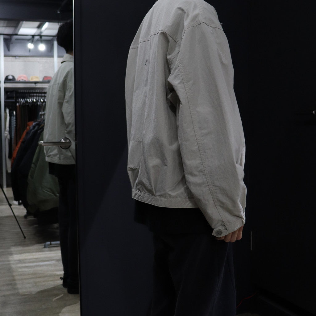 STAND COLLAR NYLON ZIP JACKET #BEIGE [CES24JK14] - cocorozashi