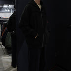 TAPED CUT ZIP HEAVY HOODIE #BLACK [CES24CS08]