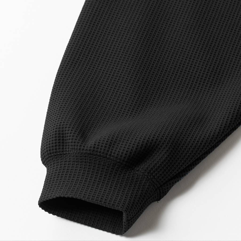 WAFFLE CREW KNIT #Black [SS26-SW03]