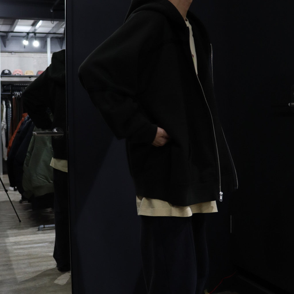 TAPED CUT ZIP HEAVY HOODIE #BLACK [CES24CS08]
