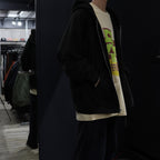 TAPED CUT ZIP HEAVY HOODIE #BLACK [CES24CS08]