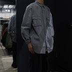 OVERDYE COLOUR DENIM BIG SHIRT #GREEN [CES24SH03]