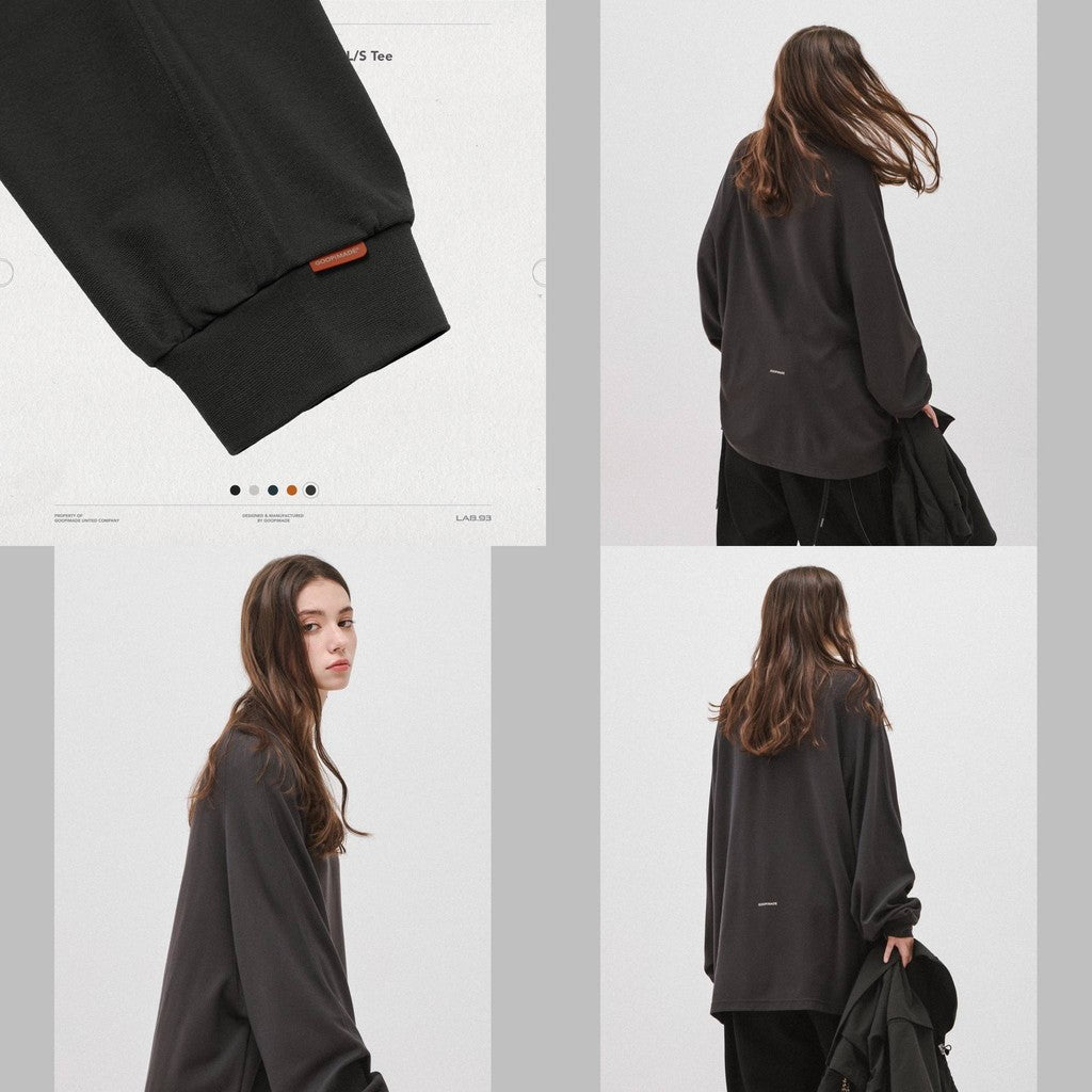 "X_Model-03" 普通長袖T卹 #靛藍 [GOOPI-24AW-NOV-01]