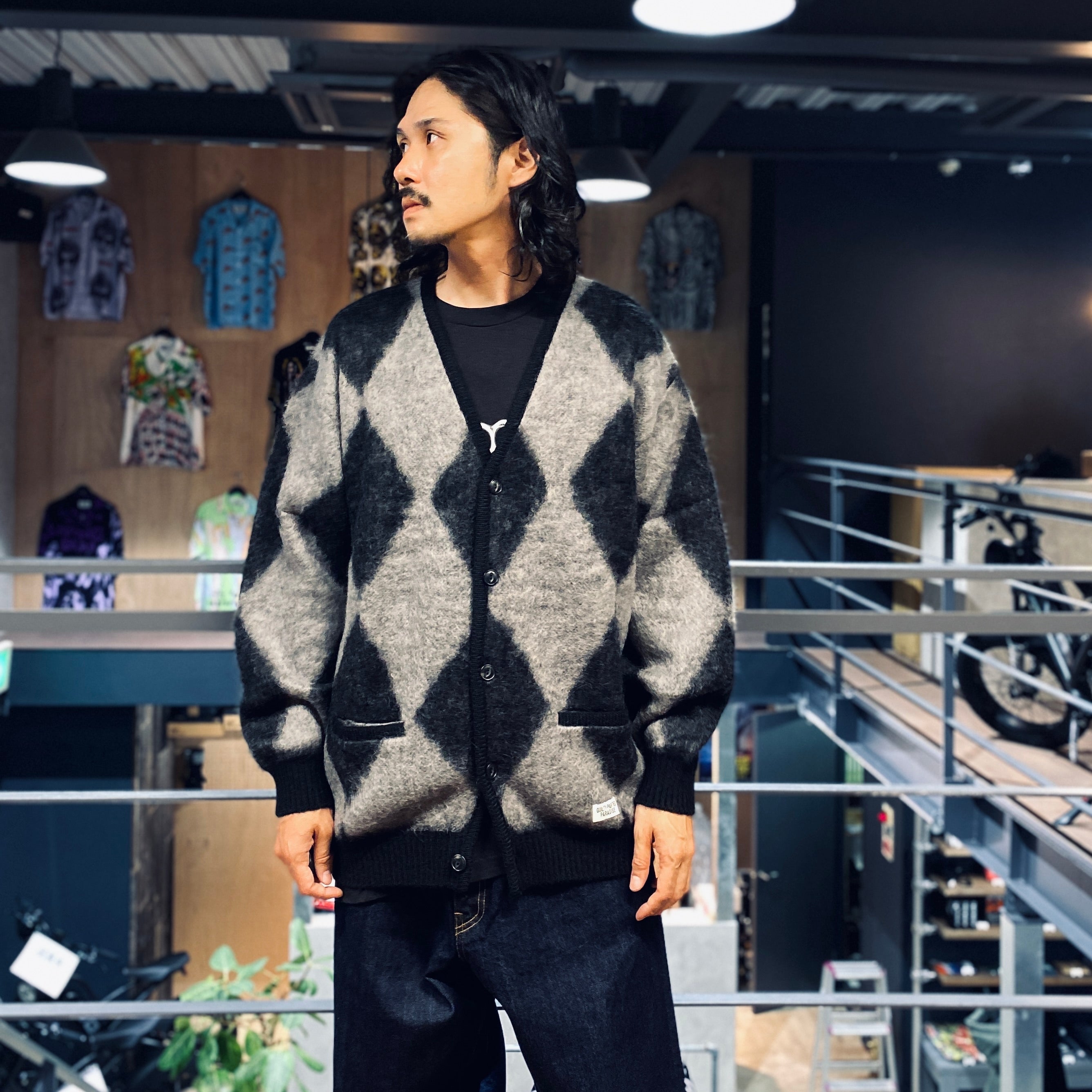 DIAMOND MOHAIR CARDIGAN #GRAY [23FW-WMK-KN19]