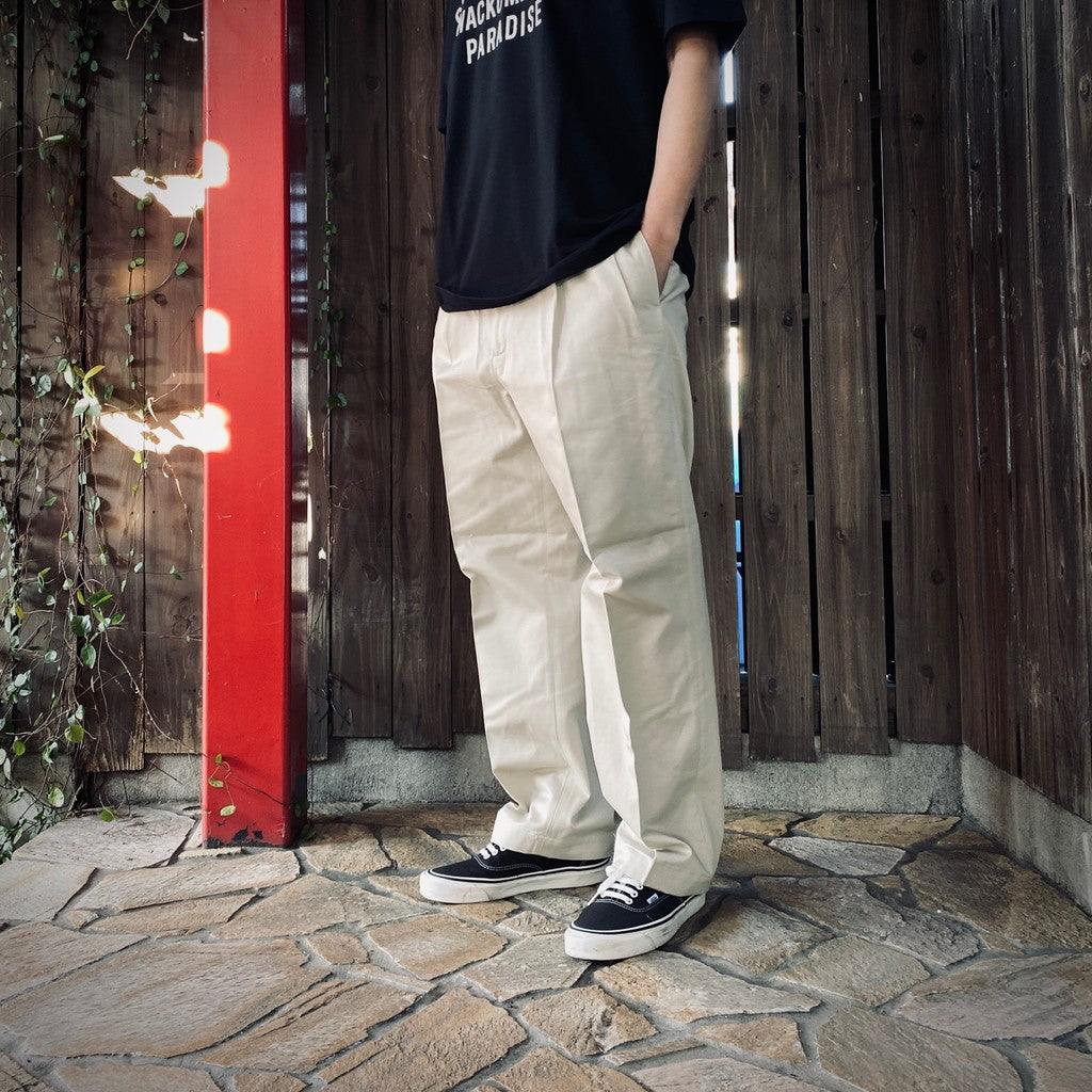 DOUBLE PLEATED CHINO TROUSERS #L-BEIGE [25SS-WMP-PT13]