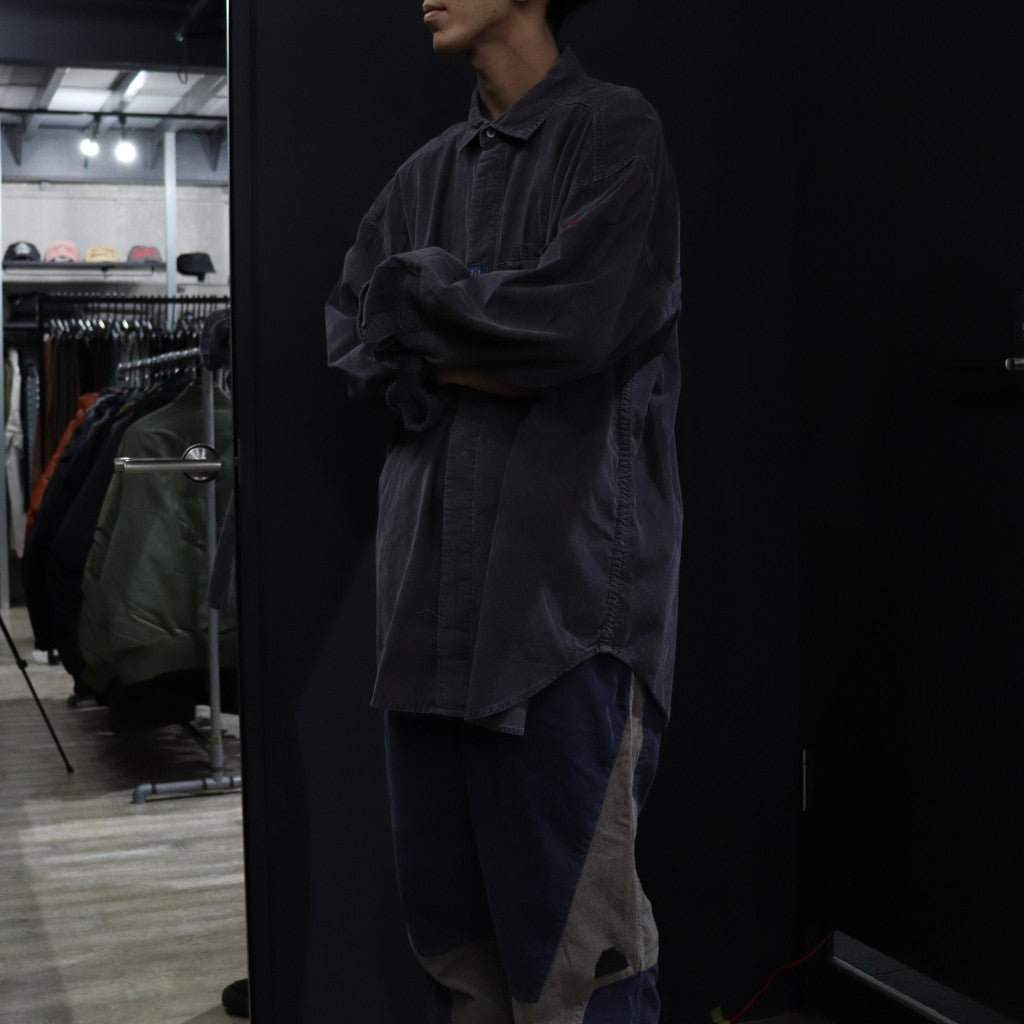 OVERDYE CORD DESIGN BIG SHIRT #CHARCOAL [CES24SH04]