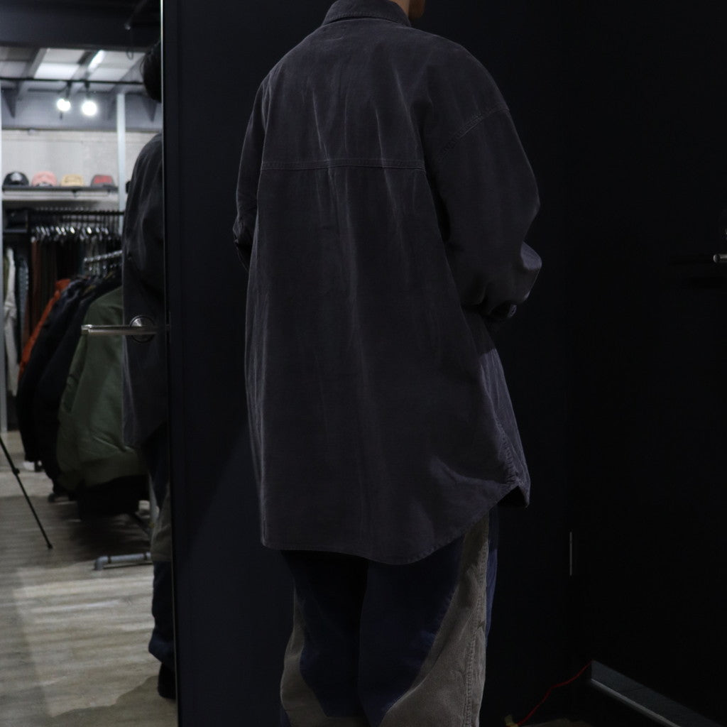 OVERDYE CORD DESIGN BIG SHIRT #CHARCOAL [CES24SH04]