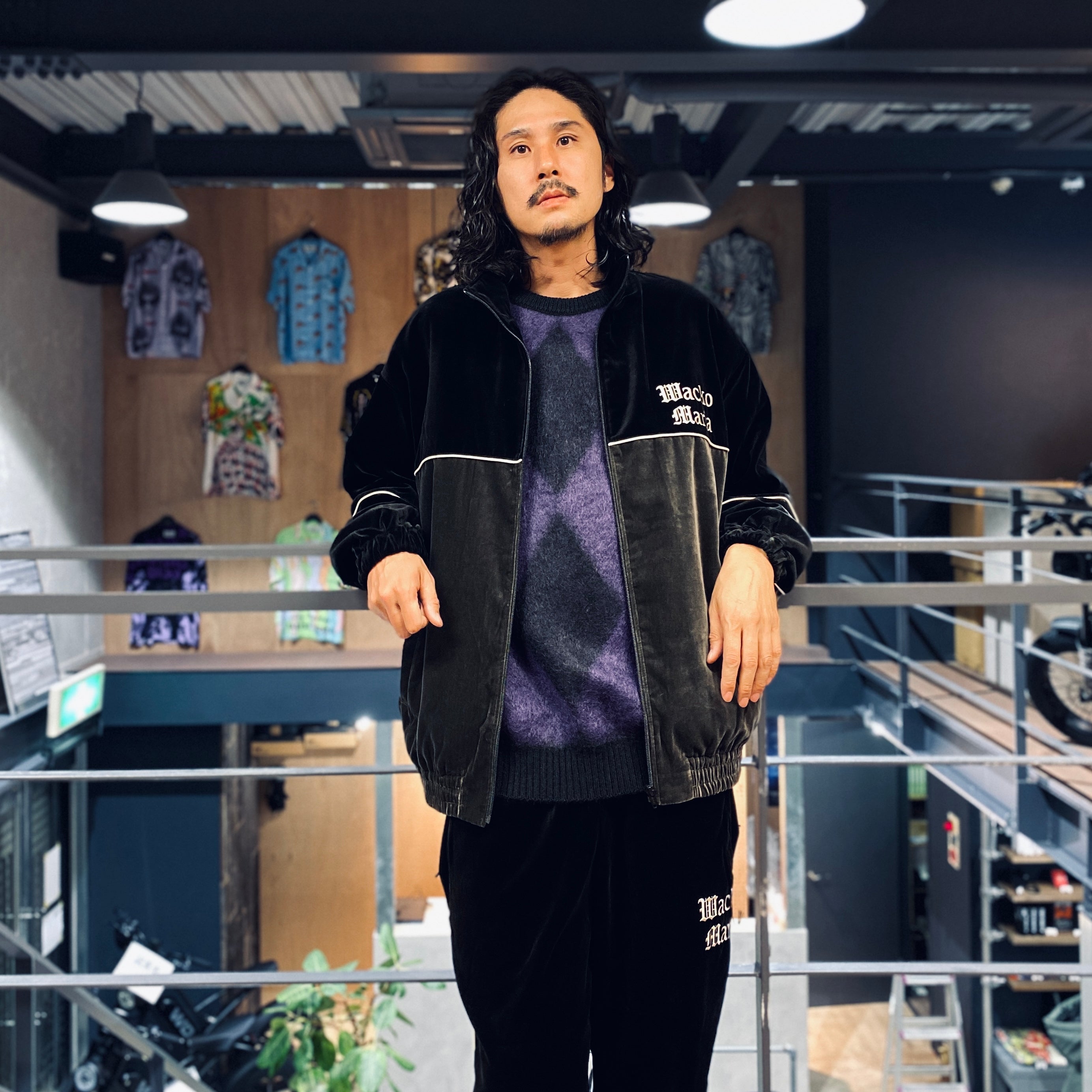 天鵝絨運動外套#黑色 [23FW-WMO-TJ02]