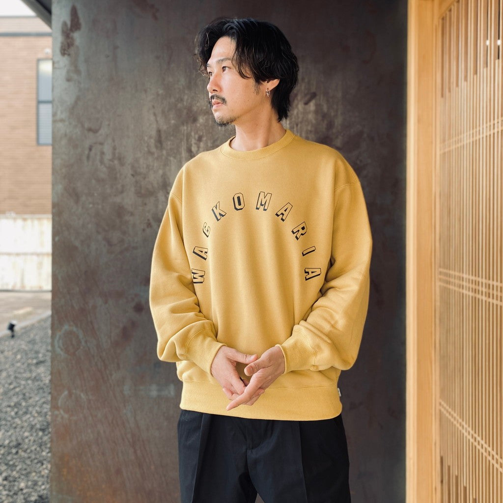 MIDDLE WEIGHT CREW NECK SWEAT SHIRT #YELLOW [26SS-WMC-SS08]