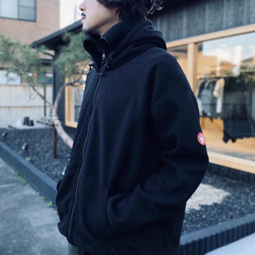 ATTACHED HOOD FLEECE ZIP UP #BLACK [CES29CS18]