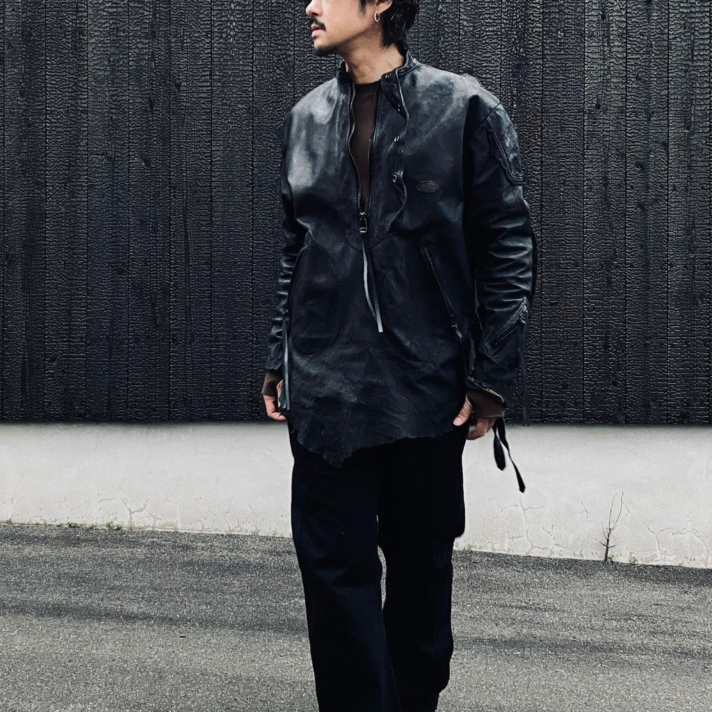 Rustic Edged Easy Rider's (VEGETABLE TANNING PIG LEATHER) #BLACK [M-P1-LW3]