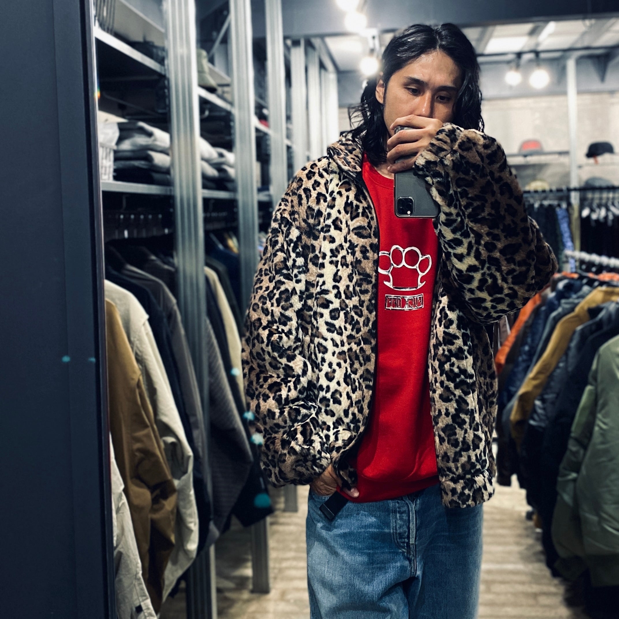 FUR LEOPARD TRACK JACKET #BEIGE [23FW-WMO-TJ04]